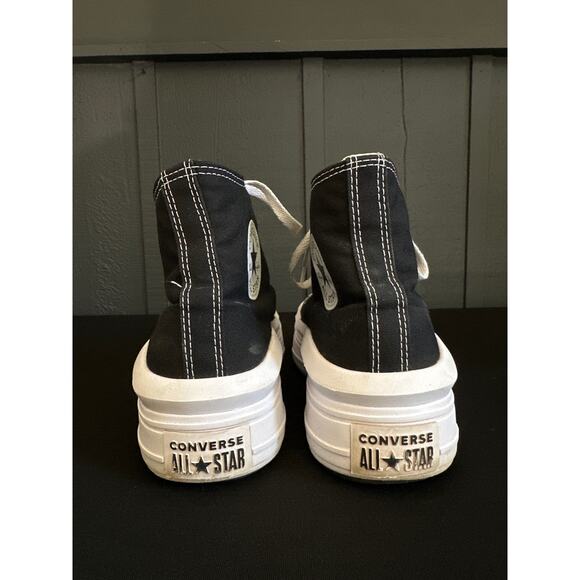 Converse Chuck Taylor All Star Move Platform High top Sneakers Black White Sz 10 - Picture 8 of 13